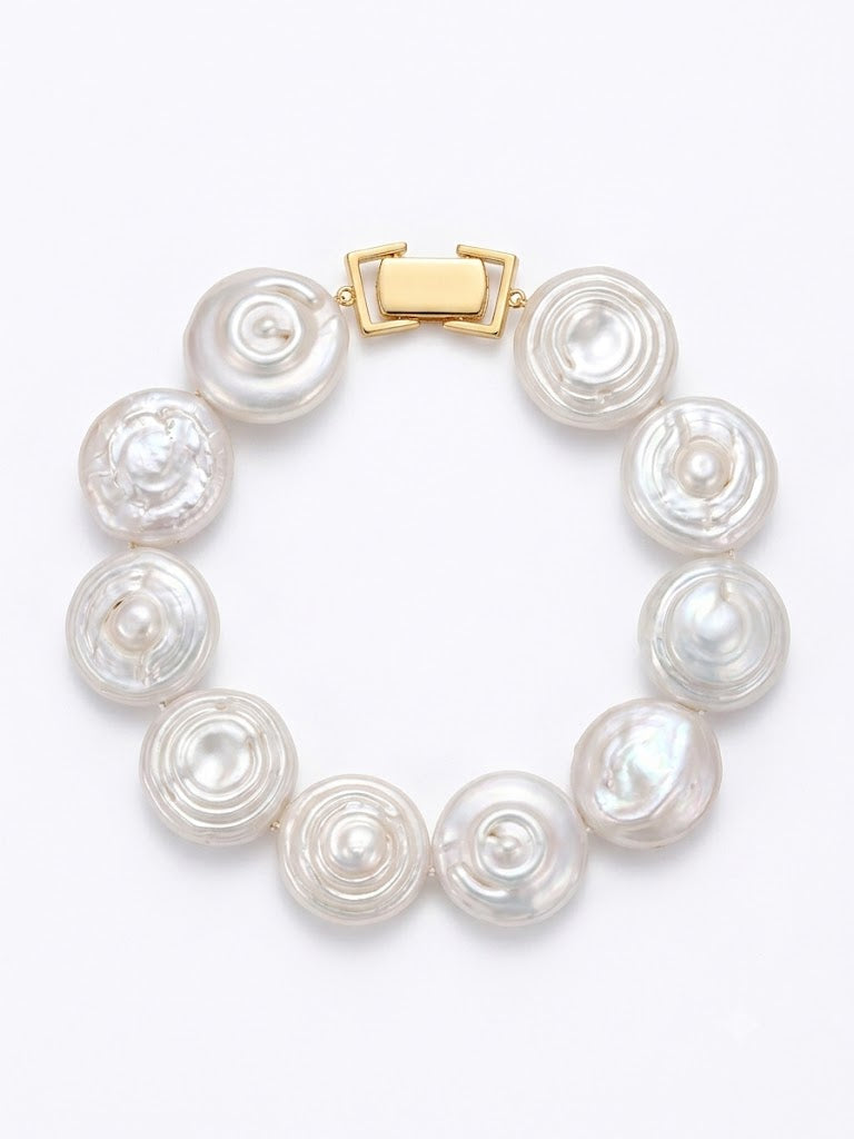 Vintage Romance baroque coin pearl bracelet, photo 5